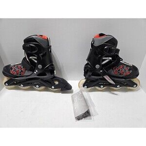 Bladerunner Inline Roller Skates Youth Adjustable Size 5-8 Black Red